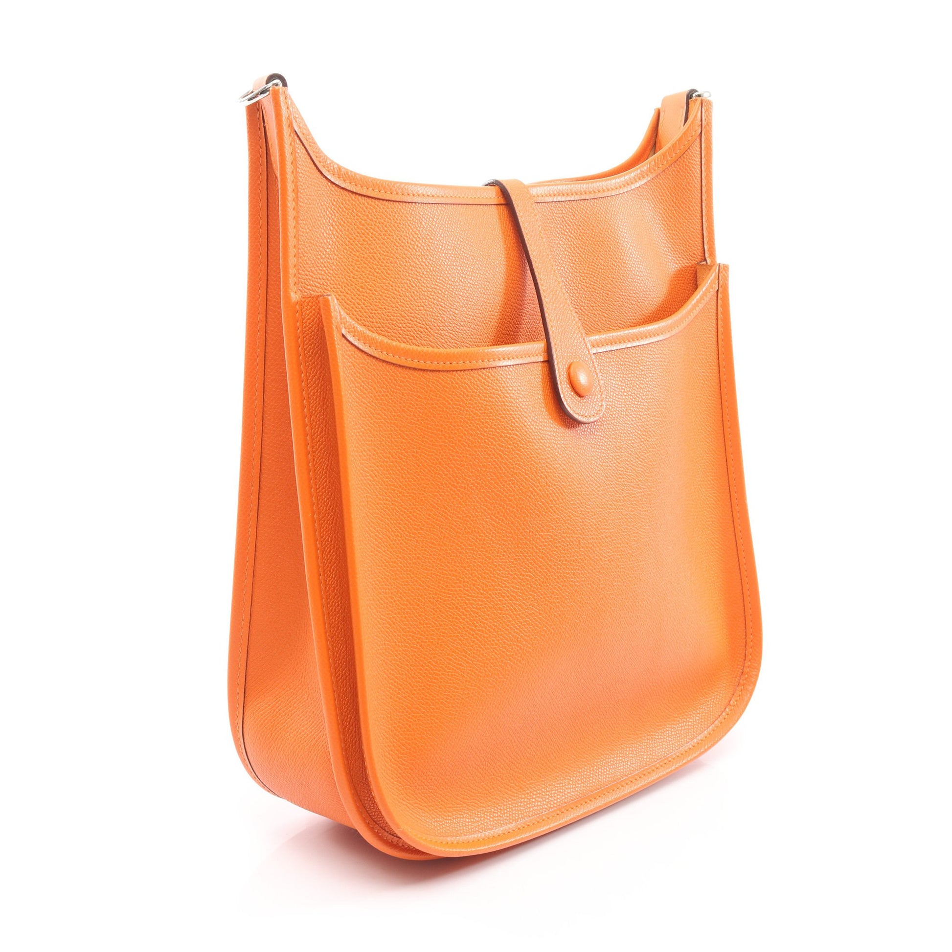 エヴリン 2 ドゥ PM ショルダーバッグ ヴォーエプソン オレンジ シルバー金具 □I刻印 エルメス バッグ HERMES