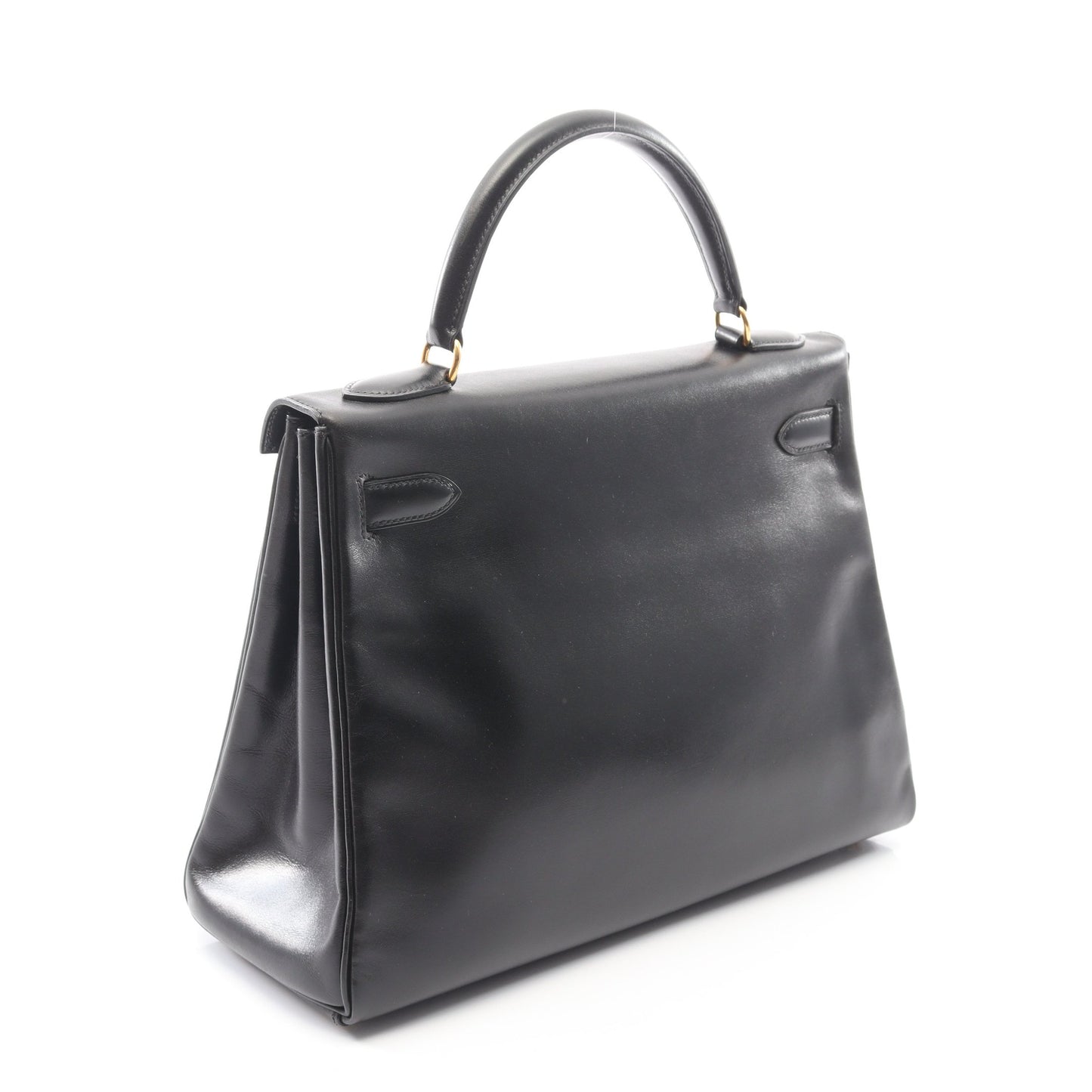 ケリー32 ハンドバッグ ボックスカーフ ブラック ゴールド金具 内縫い 2WAY ○Y刻印 エルメス バッグ HERMES