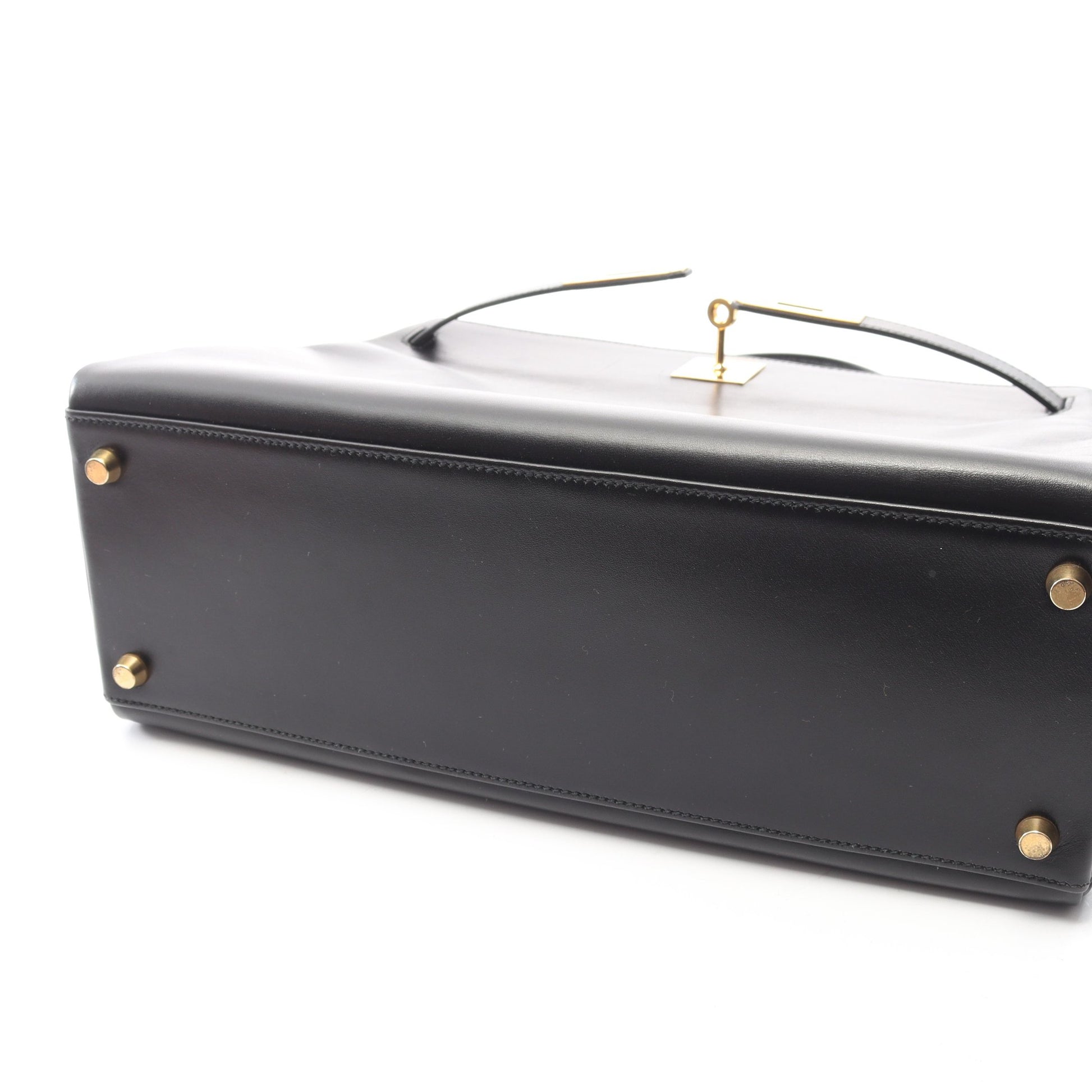 ケリー32 ハンドバッグ ボックスカーフ ブラック ゴールド金具 内縫い 2WAY ○Y刻印 エルメス バッグ HERMES