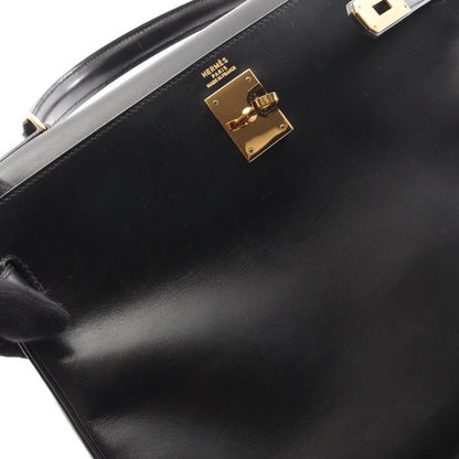 ケリー32 ハンドバッグ ボックスカーフ ブラック ゴールド金具 内縫い 2WAY ○Y刻印 エルメス バッグ HERMES