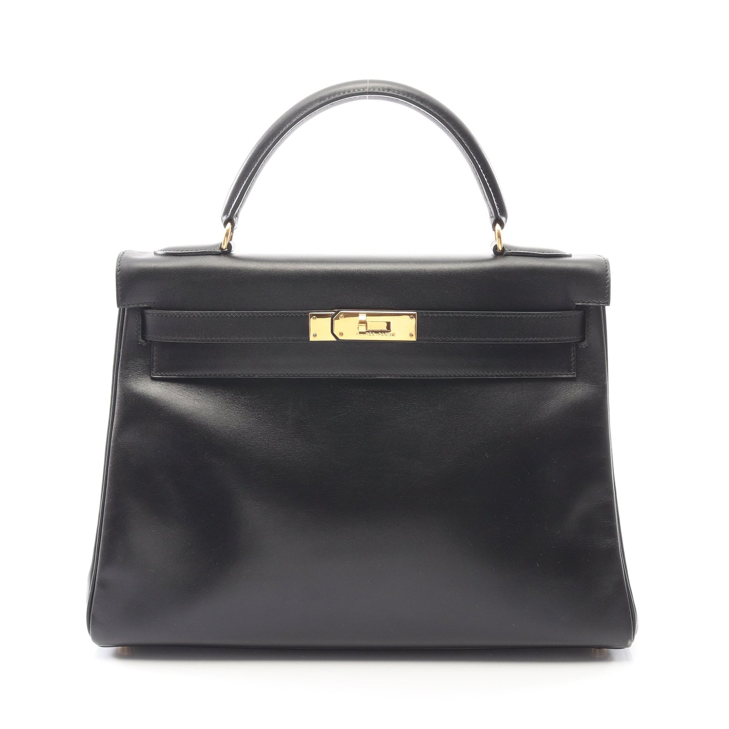 ケリー32 ハンドバッグ ボックスカーフ ブラック ゴールド金具 内縫い 2WAY ○Y刻印 エルメス バッグ HERMES