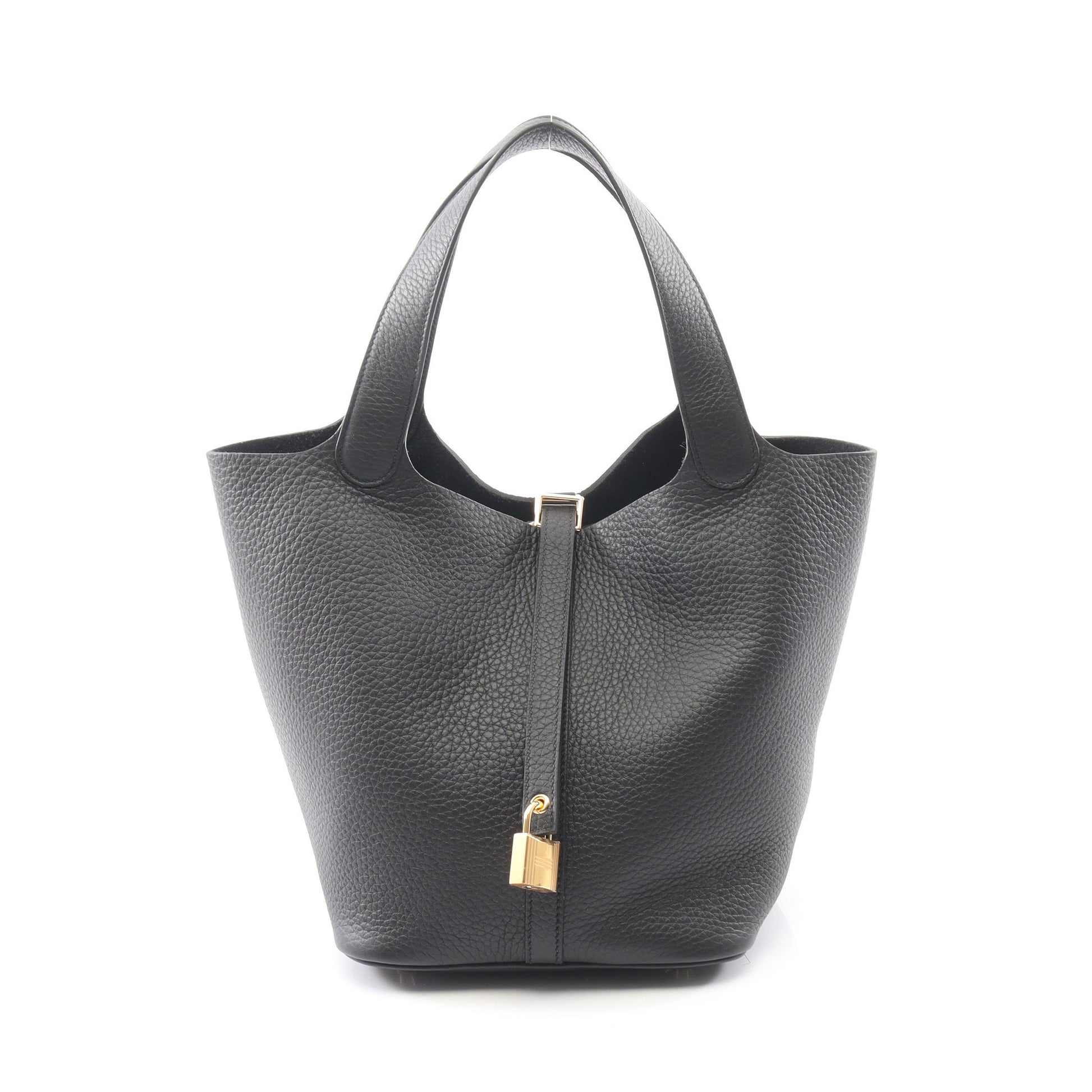 ピコタンロックMM ハンドバッグ トリヨンクレマンス ブラック ゴールド金具 K刻印 エルメス バッグ HERMES