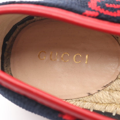 GG柄 エスパドリーユ スリッポン ベロア ブラック レッド グッチ シューズ GUCCI