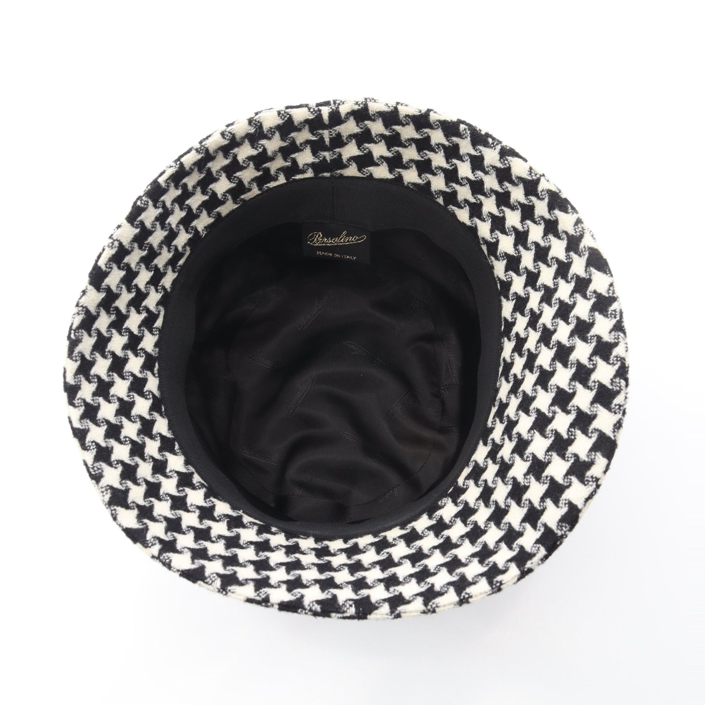 ハット 総柄 ウール ブラック アイボリー ボルサリーノ 財布・小物 Borsalino