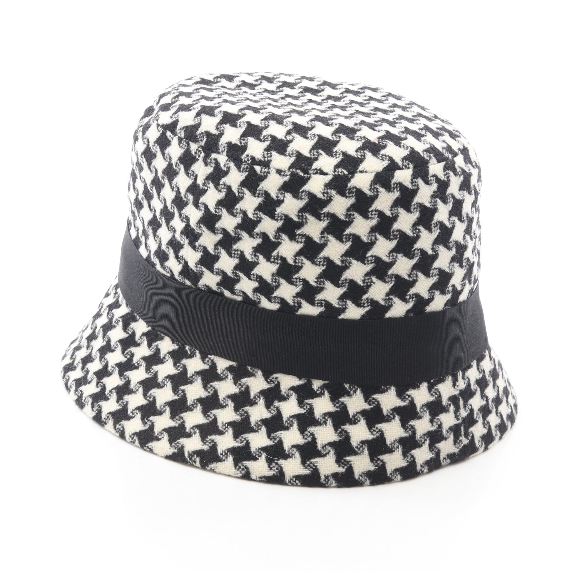 ハット 総柄 ウール ブラック アイボリー ボルサリーノ 財布・小物 Borsalino