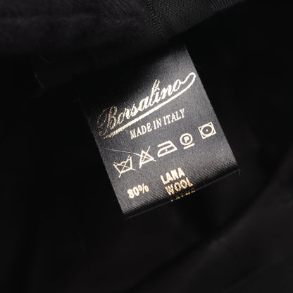 ハット 総柄 ウール ブラック アイボリー ボルサリーノ 財布・小物 Borsalino