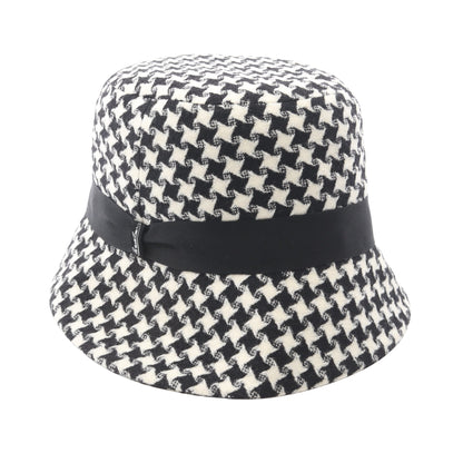 ハット 総柄 ウール ブラック アイボリー ボルサリーノ 財布・小物 Borsalino