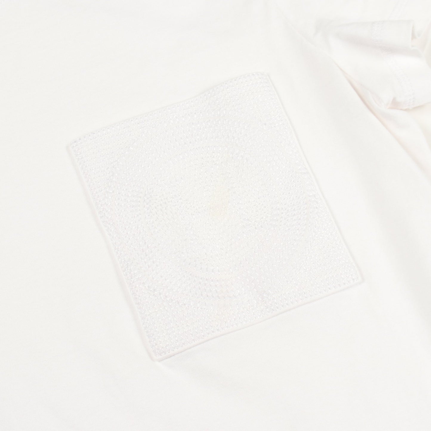 Hモザイク刺繍ポケット 半袖Tシャツ コットン ホワイト エルメス トップス HERMES