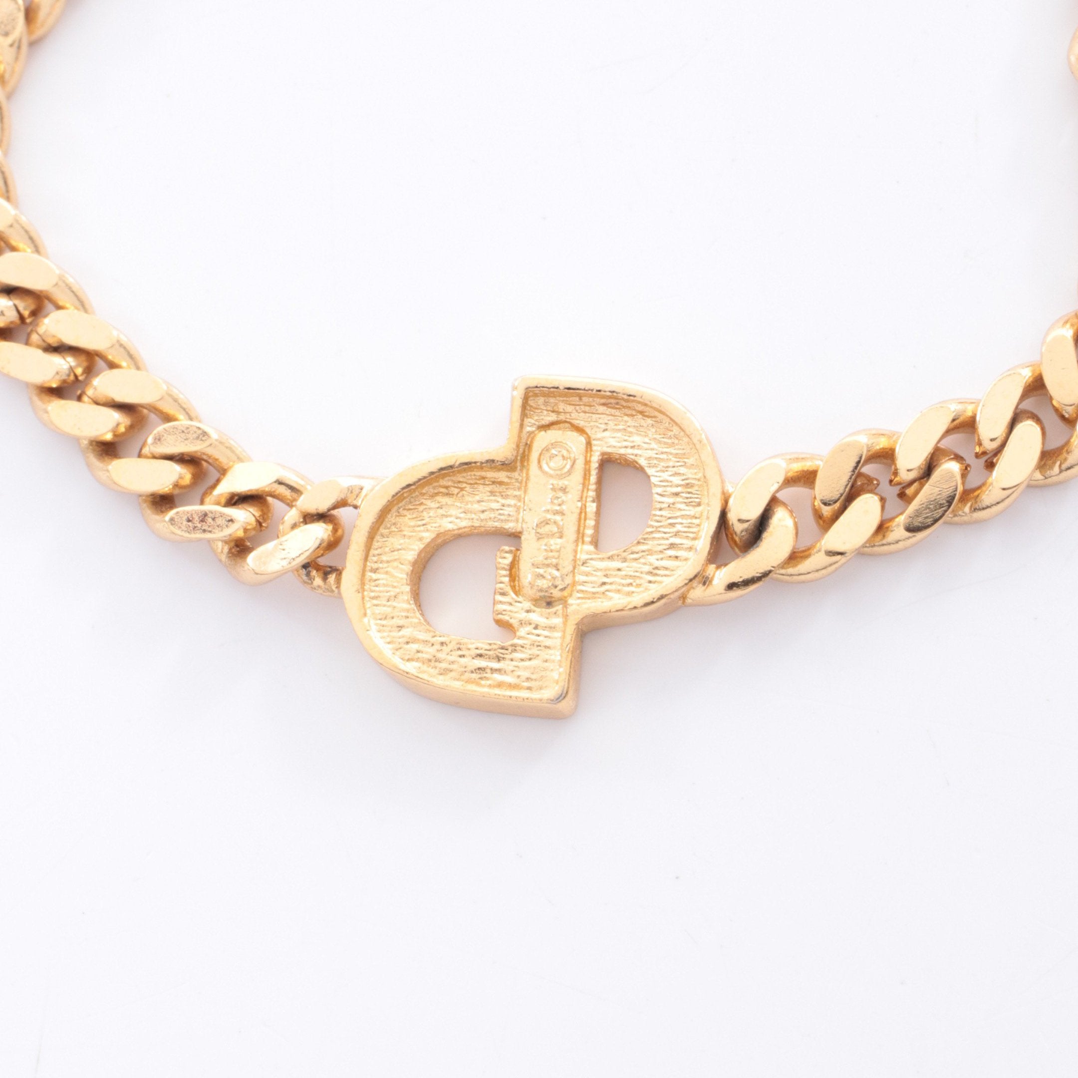 CDロゴ ブレスレット GP ラインストーン ゴールド クリア クリスチャン