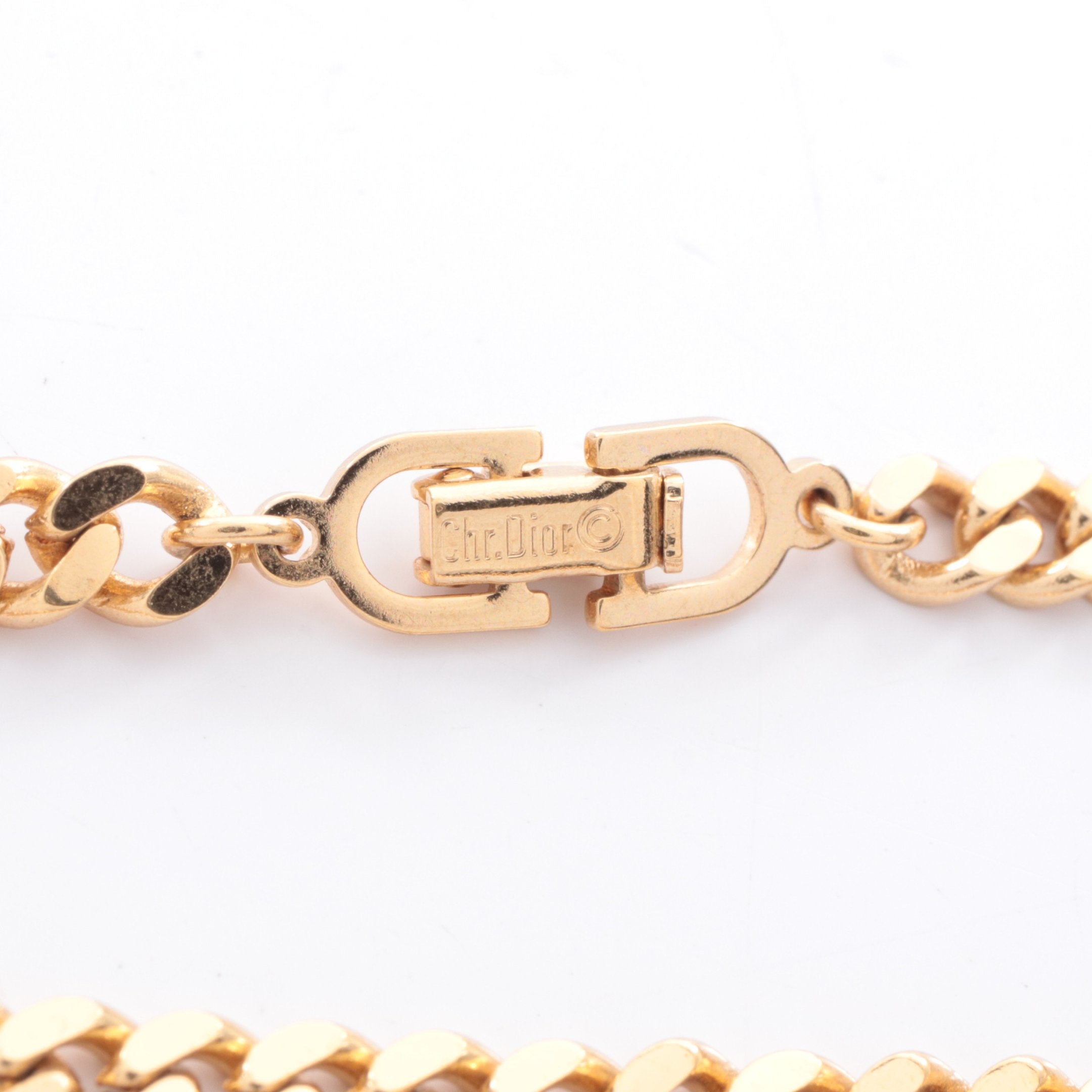 CDロゴ ブレスレット GP ラインストーン ゴールド クリア クリスチャン