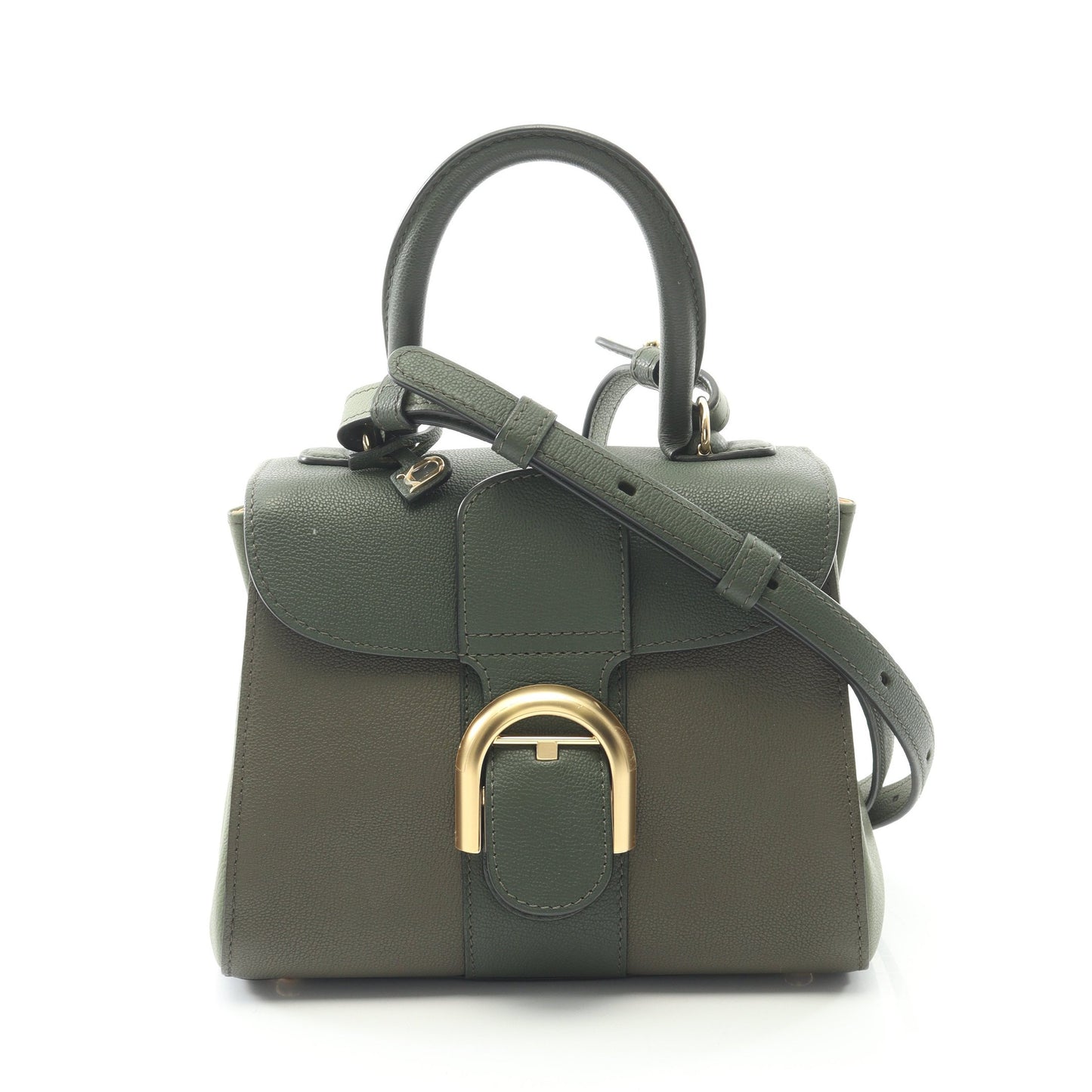 ブリヨン ミニ ハンドバッグ レザー ダークグリーン カーキブラウン グリーン 2WAY デルヴォー バッグ DELVAUX