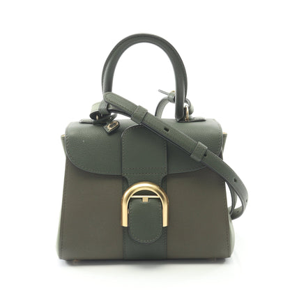 ブリヨン ミニ ハンドバッグ レザー ダークグリーン カーキブラウン グリーン 2WAY デルヴォー バッグ DELVAUX