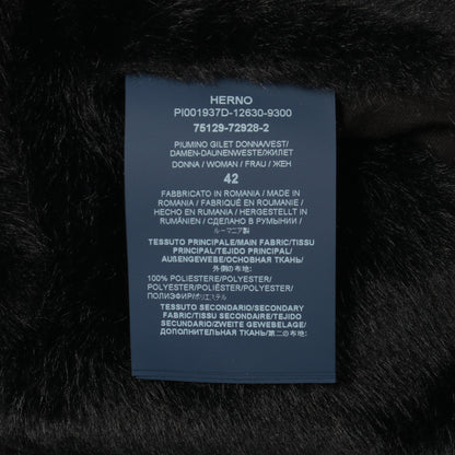 エコファー ダウンベスト ブラック ヘルノ アウター HERNO