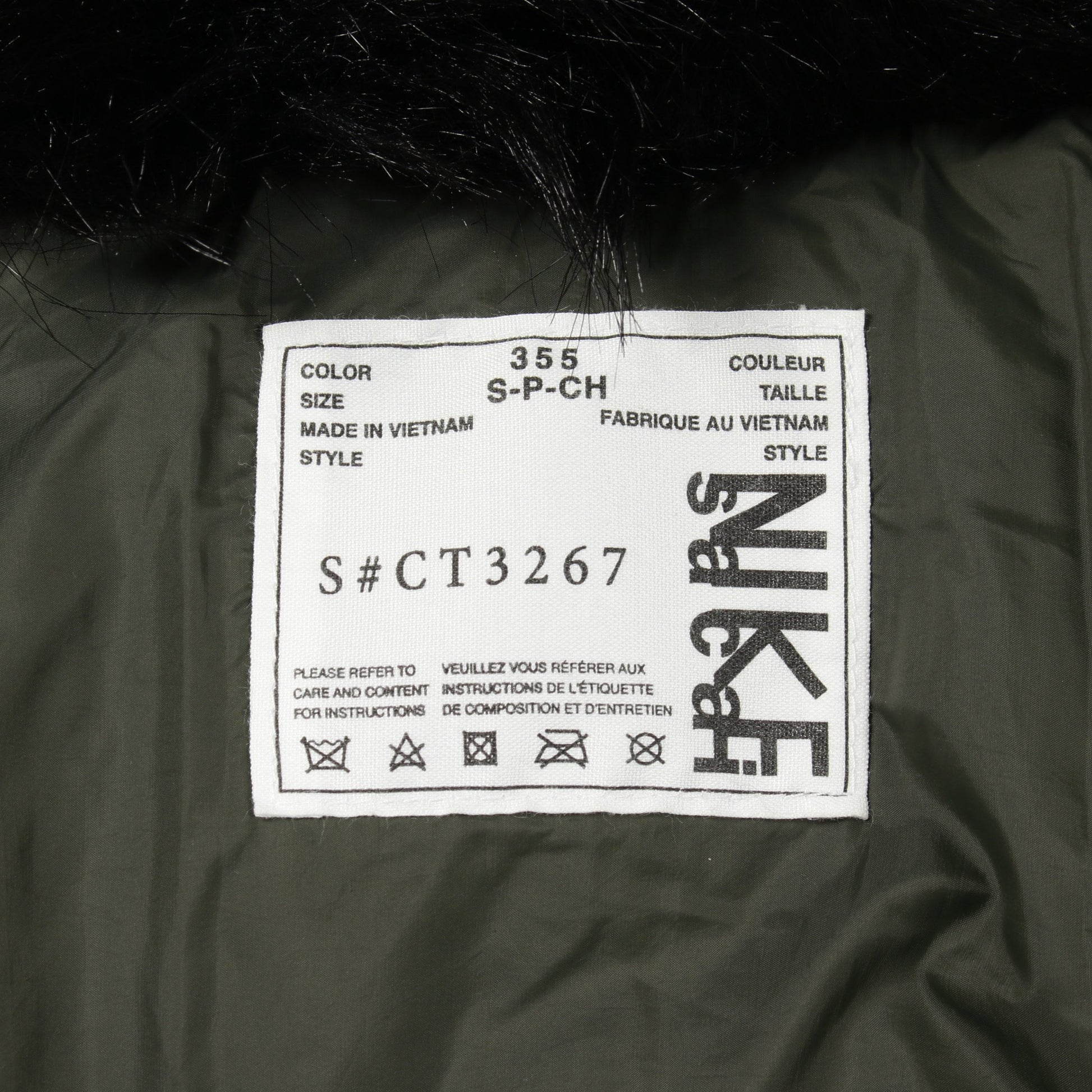NIKELAB × sacai ダウンジャケット ナイロン フェイクファー カーキグリーン フード付き ナイキ アウター NIKE