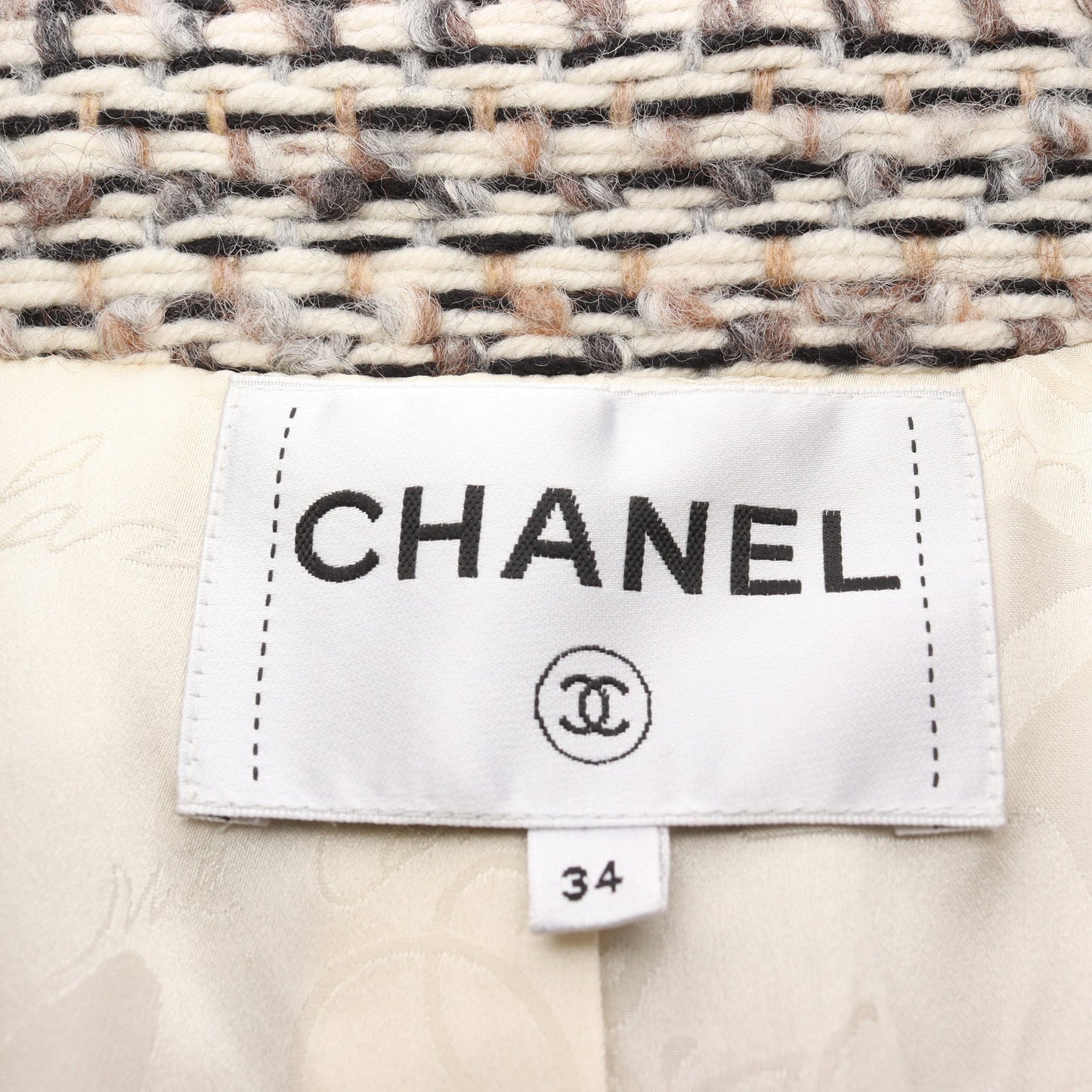 ココマークボタン ツイード ステンカラーコート ウール アルパカ カシミヤ ホワイト ブラック ブラウン シャネル アウター CHANEL