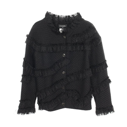 ココマークボタン ツイード ジャケット コットン ブラック シャネル アウター CHANEL