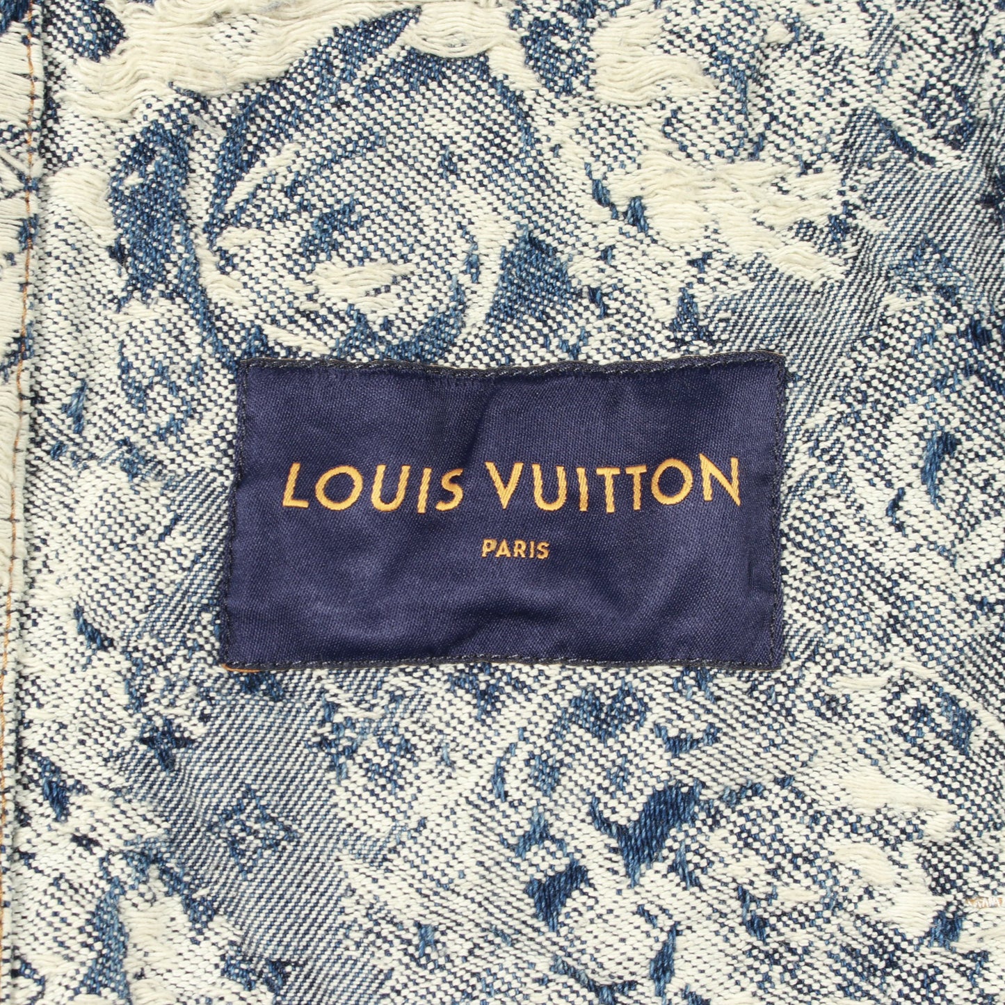 クラシックモノグラム デニムジャケット コットン ライトブルー オフホワイト ルイヴィトン アウター LOUIS VUITTON