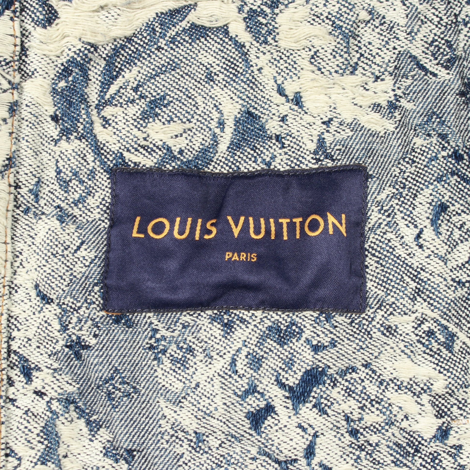 クラシックモノグラム デニムジャケット コットン ライトブルー オフホワイト ルイヴィトン アウター LOUIS VUITTON