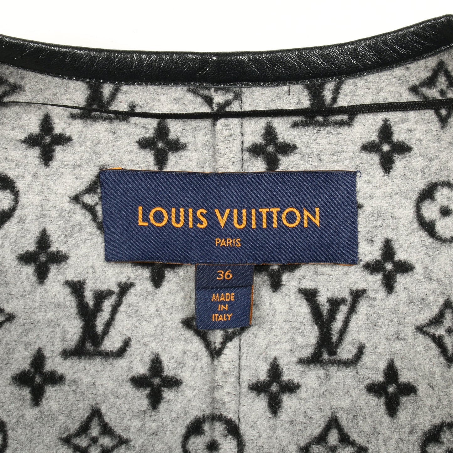 ラップコート ガウンコート ウール ブラック 裏地モノグラム ルイヴィトン アウター LOUIS VUITTON