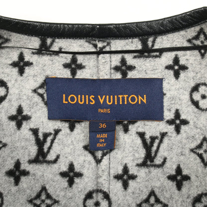 ラップコート ガウンコート ウール ブラック 裏地モノグラム ルイヴィトン アウター LOUIS VUITTON
