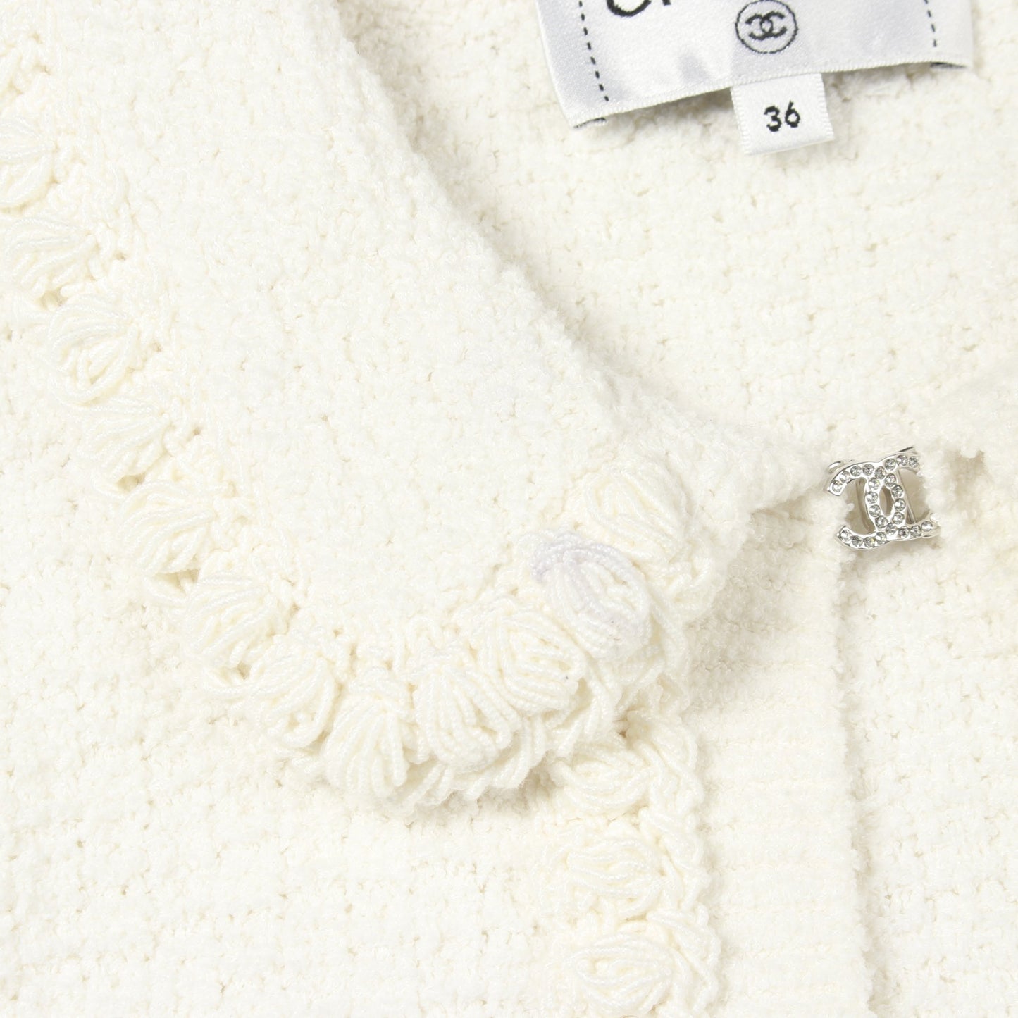 ココマークボタン ジャケット コットン シルク ホワイト シャネル アウター CHANEL