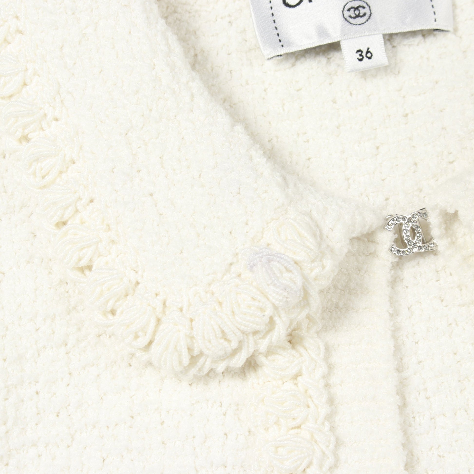 ココマークボタン ジャケット コットン シルク ホワイト シャネル アウター CHANEL