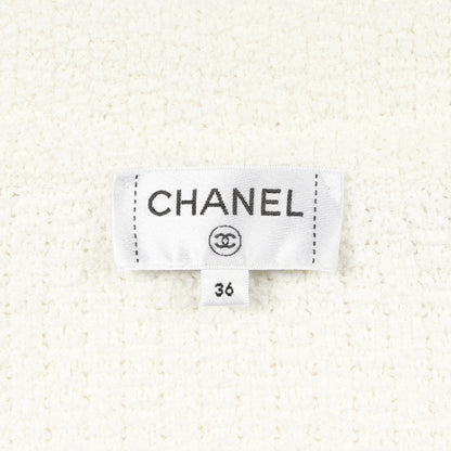 ココマークボタン ジャケット コットン シルク ホワイト シャネル アウター CHANEL