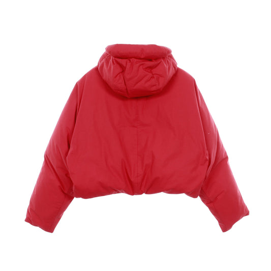 クロップド ダウンジャケット コットン レッド フード付き プラダ