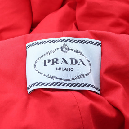 クロップド ダウンジャケット コットン レッド フード付き プラダ