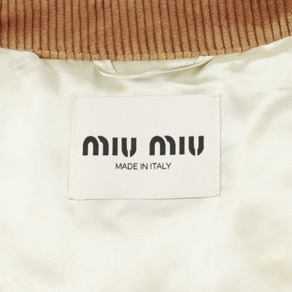 ブルゾン デニムジャケット コットン ライトブルー ダメージ加工 切替 中綿 ミュウミュウ アウター miu miu