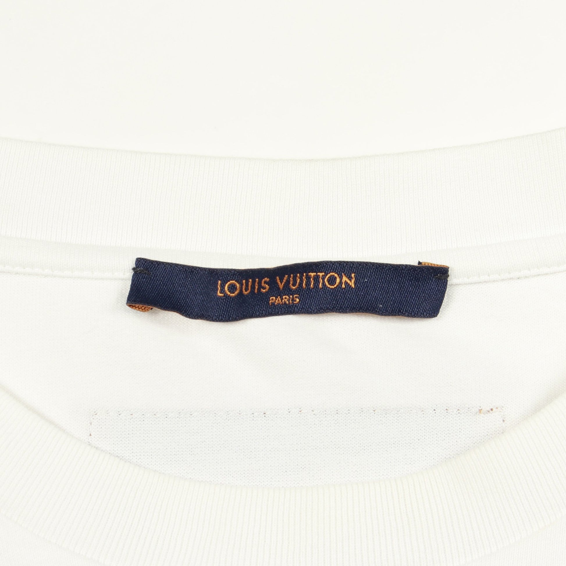 フロウティングプリント 半袖Tシャツ コットン ホワイト ブラック ルイヴィトン トップス LOUIS VUITTON