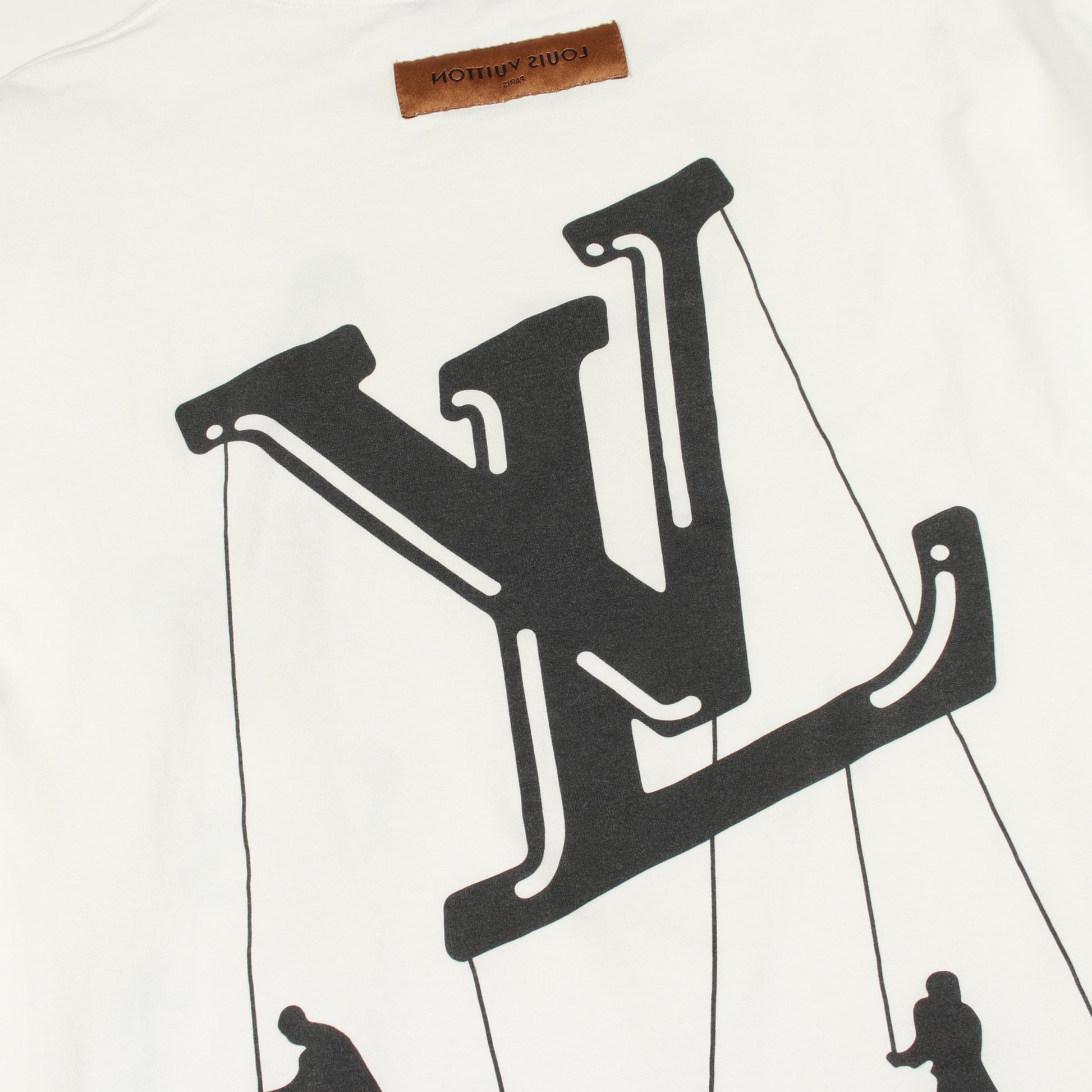 フロウティングプリント 半袖Tシャツ コットン ホワイト ブラック ルイヴィトン トップス LOUIS VUITTON
