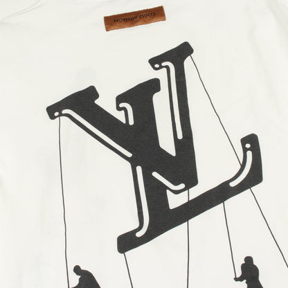 フロウティングプリント 半袖Tシャツ コットン ホワイト ブラック ルイヴィトン トップス LOUIS VUITTON