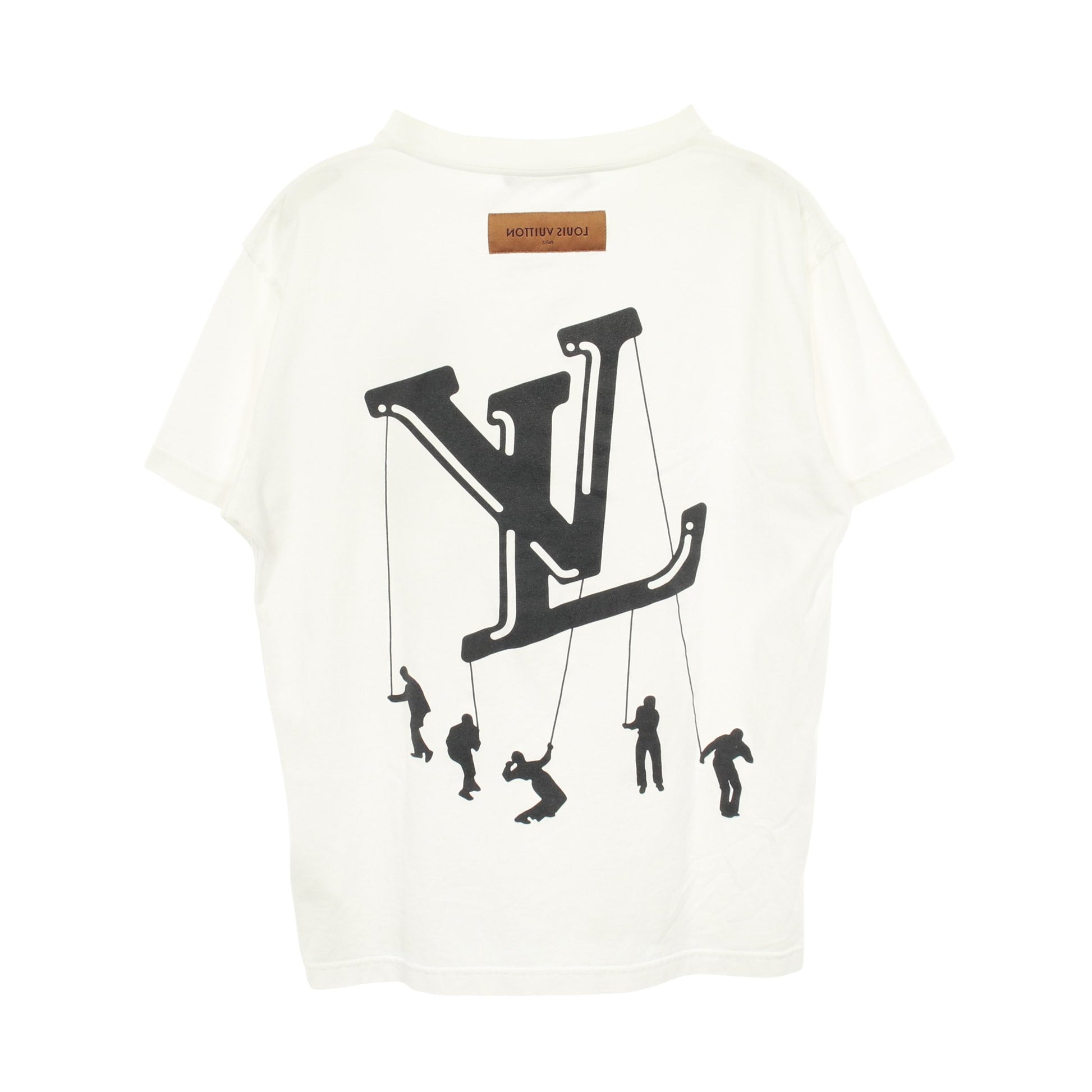 フロウティングプリント 半袖Tシャツ コットン ホワイト ブラック ルイヴィトン トップス LOUIS VUITTON