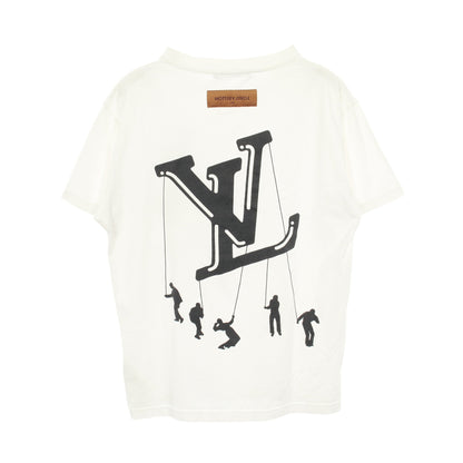フロウティングプリント 半袖Tシャツ コットン ホワイト ブラック ルイヴィトン トップス LOUIS VUITTON