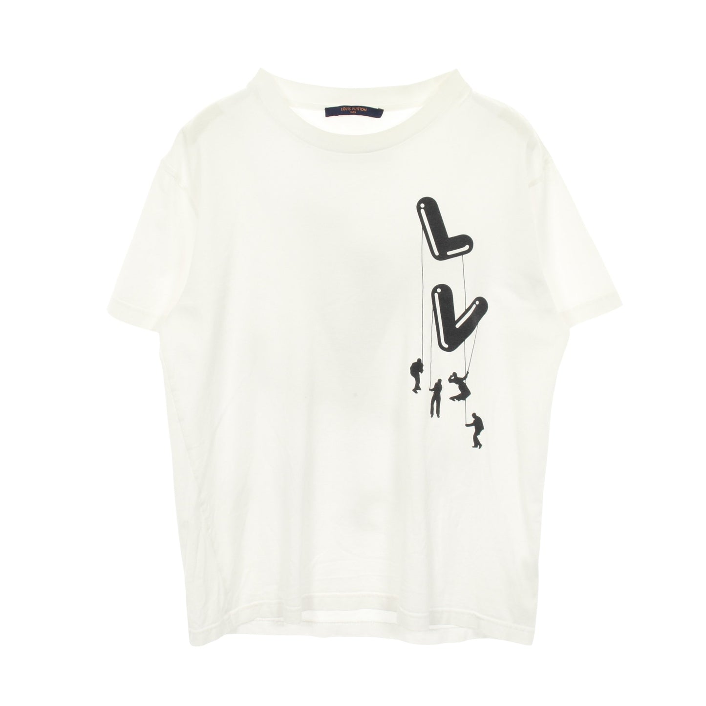 フロウティングプリント 半袖Tシャツ コットン ホワイト ブラック ルイヴィトン トップス LOUIS VUITTON
