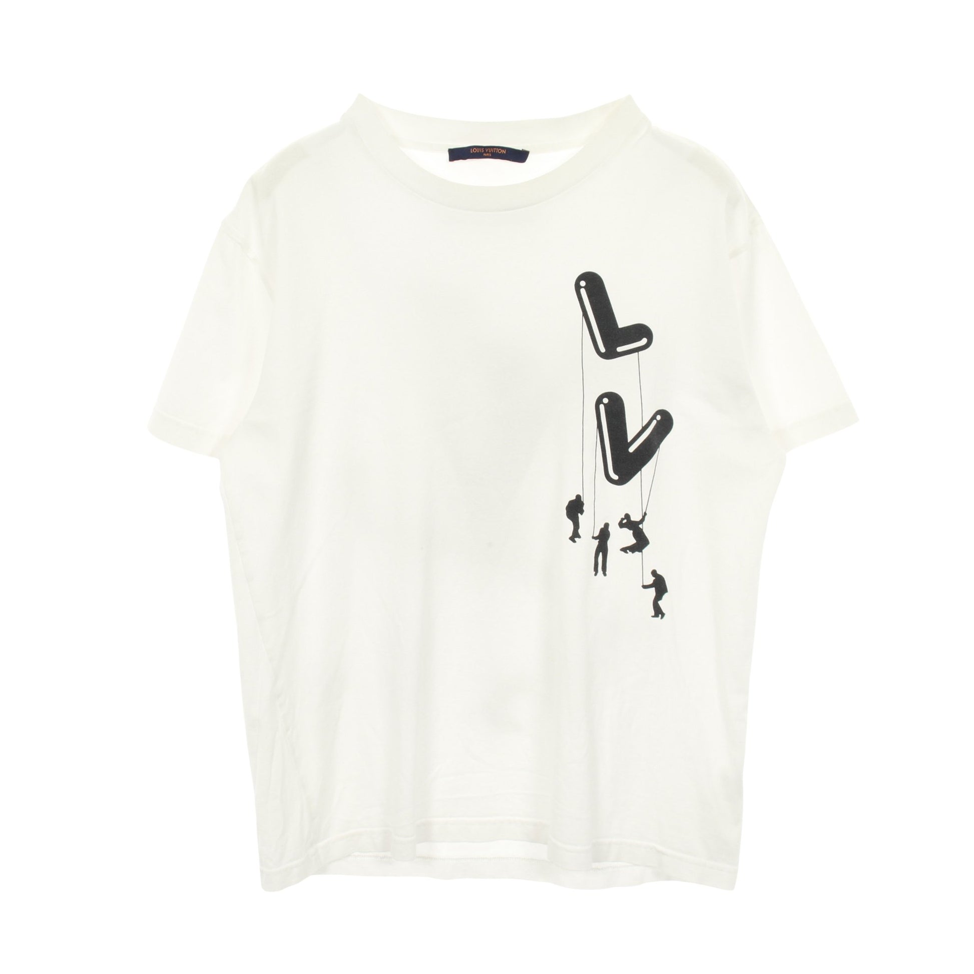 フロウティングプリント 半袖Tシャツ コットン ホワイト ブラック ルイヴィトン トップス LOUIS VUITTON