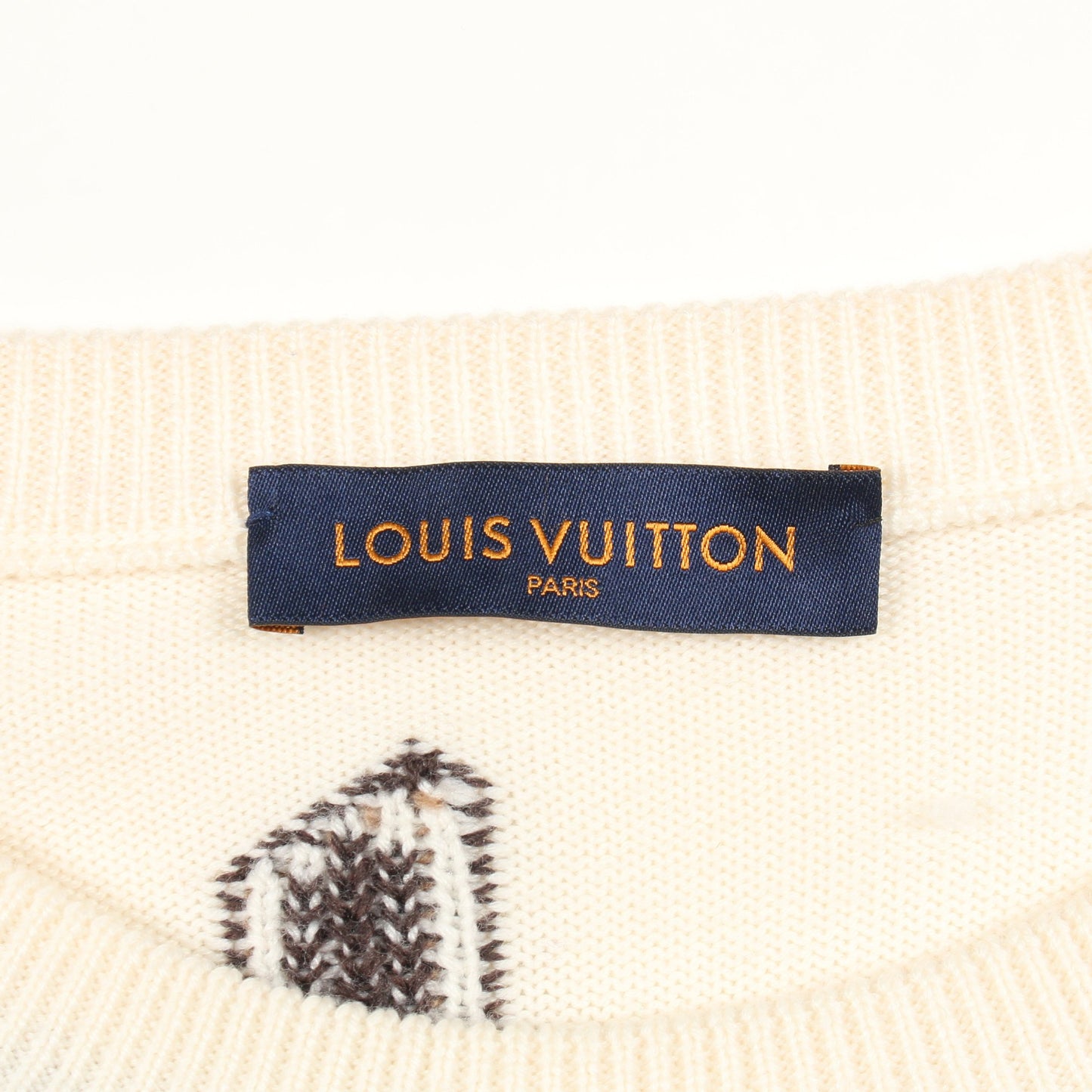 LOUIS VUITTON × NBA レター ニット クルーネック ウール オフホワイト マルチカラー ルイヴィトン トップス LOUIS VUITTON