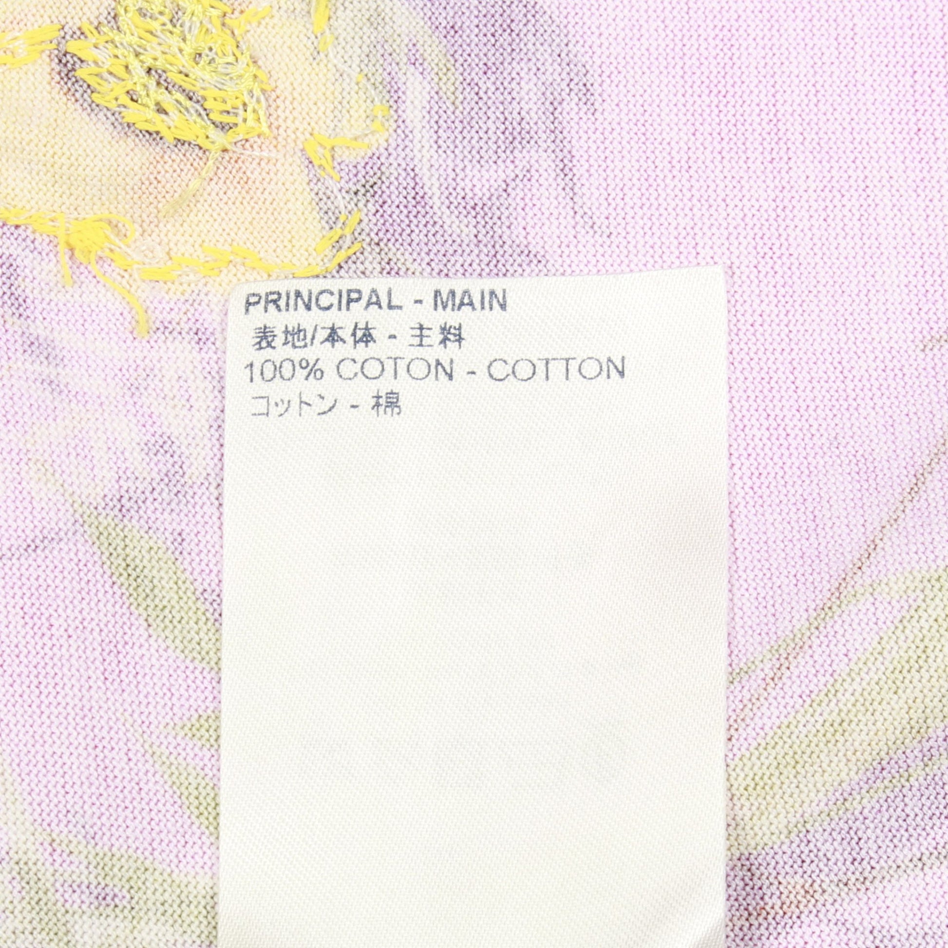 フラワーエンブロイダリー 半袖Tシャツ クルーネック コットン ピンクパープル マルチカラー ルイヴィトン トップス LOUIS VUITTON