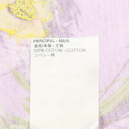 フラワーエンブロイダリー 半袖Tシャツ クルーネック コットン ピンクパープル マルチカラー ルイヴィトン トップス LOUIS VUITTON