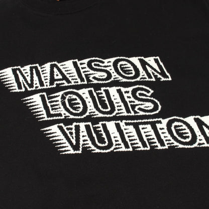 メゾンロゴ ニット 半袖Tシャツ コットン ブラック ホワイト ルイヴィトン トップス LOUIS VUITTON