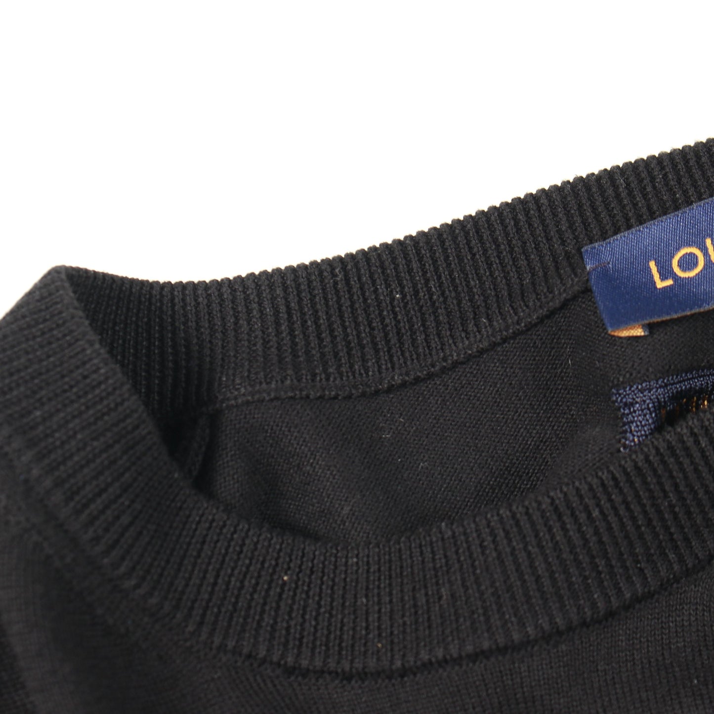メゾンロゴ ニット 半袖Tシャツ コットン ブラック ホワイト ルイヴィトン トップス LOUIS VUITTON