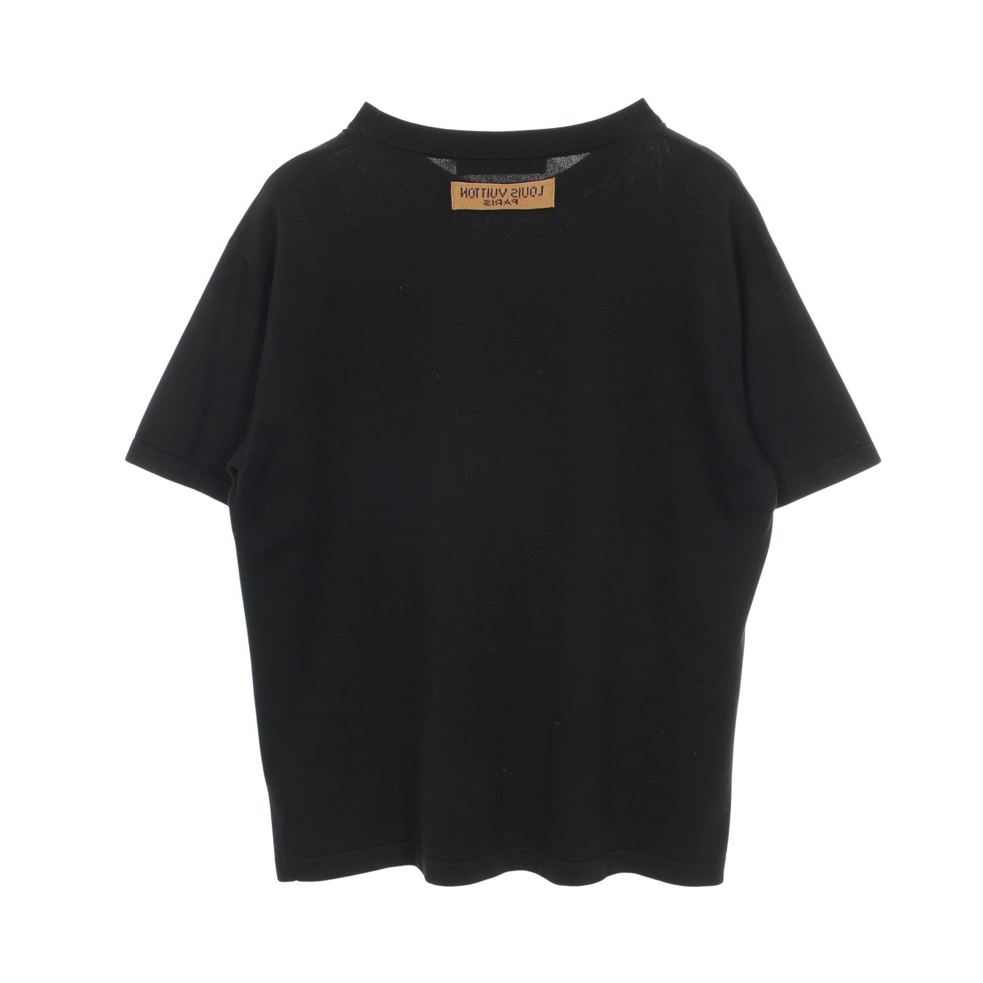 メゾンロゴ ニット 半袖Tシャツ コットン ブラック ホワイト ルイヴィトン トップス LOUIS VUITTON