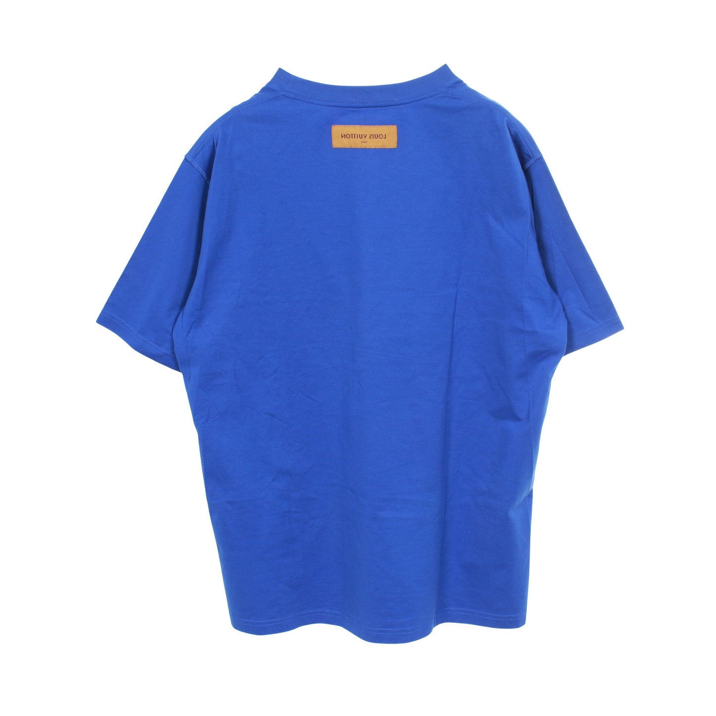 エンボスLVロゴ 半袖Tシャツ コットン ブルー ルイヴィトン トップス LOUIS VUITTON