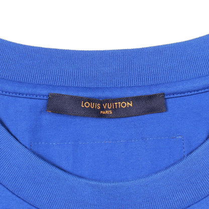 エンボスLVロゴ 半袖Tシャツ コットン ブルー ルイヴィトン トップス LOUIS VUITTON