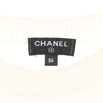 ココマーク ニット クルーネック ボーダー カシミヤ オフホワイト マルチカラー シャネル トップス CHANEL