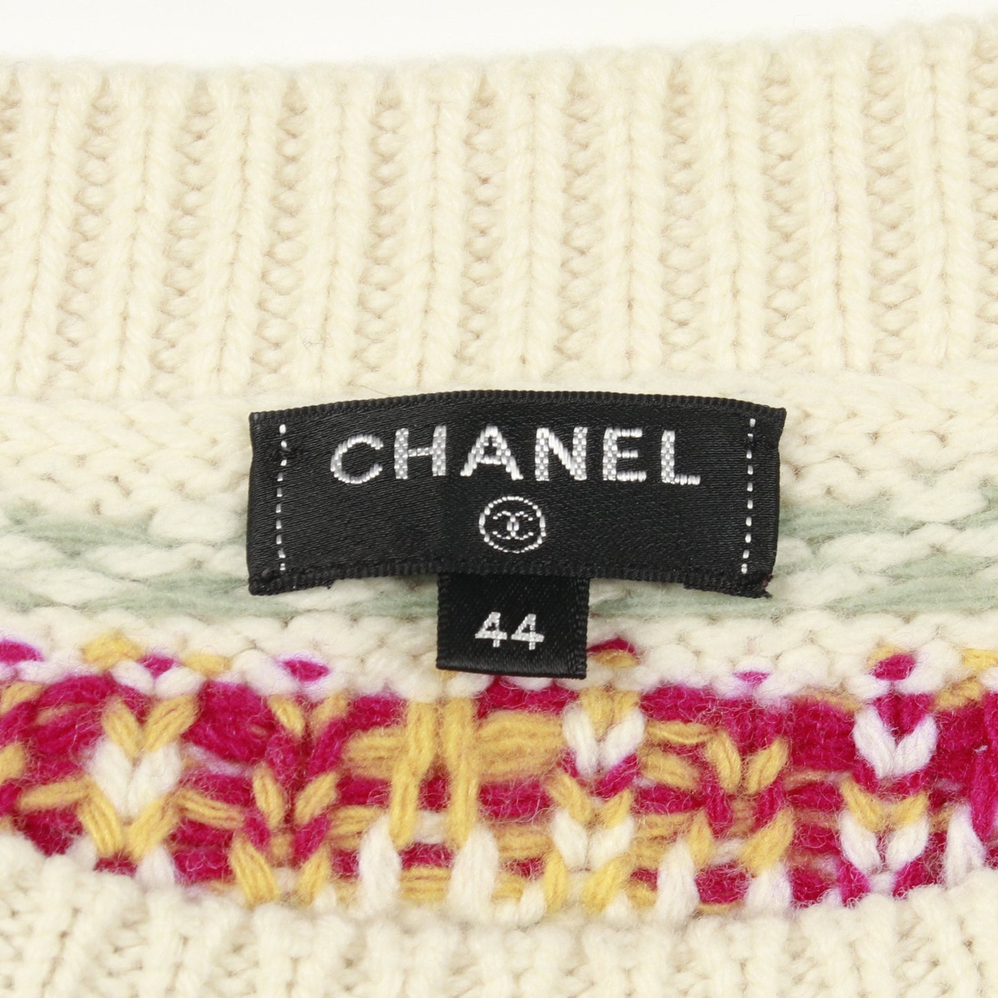 ココネージュ ニット ウール オフホワイト ピンクパープル イエロー シャネル トップス CHANEL