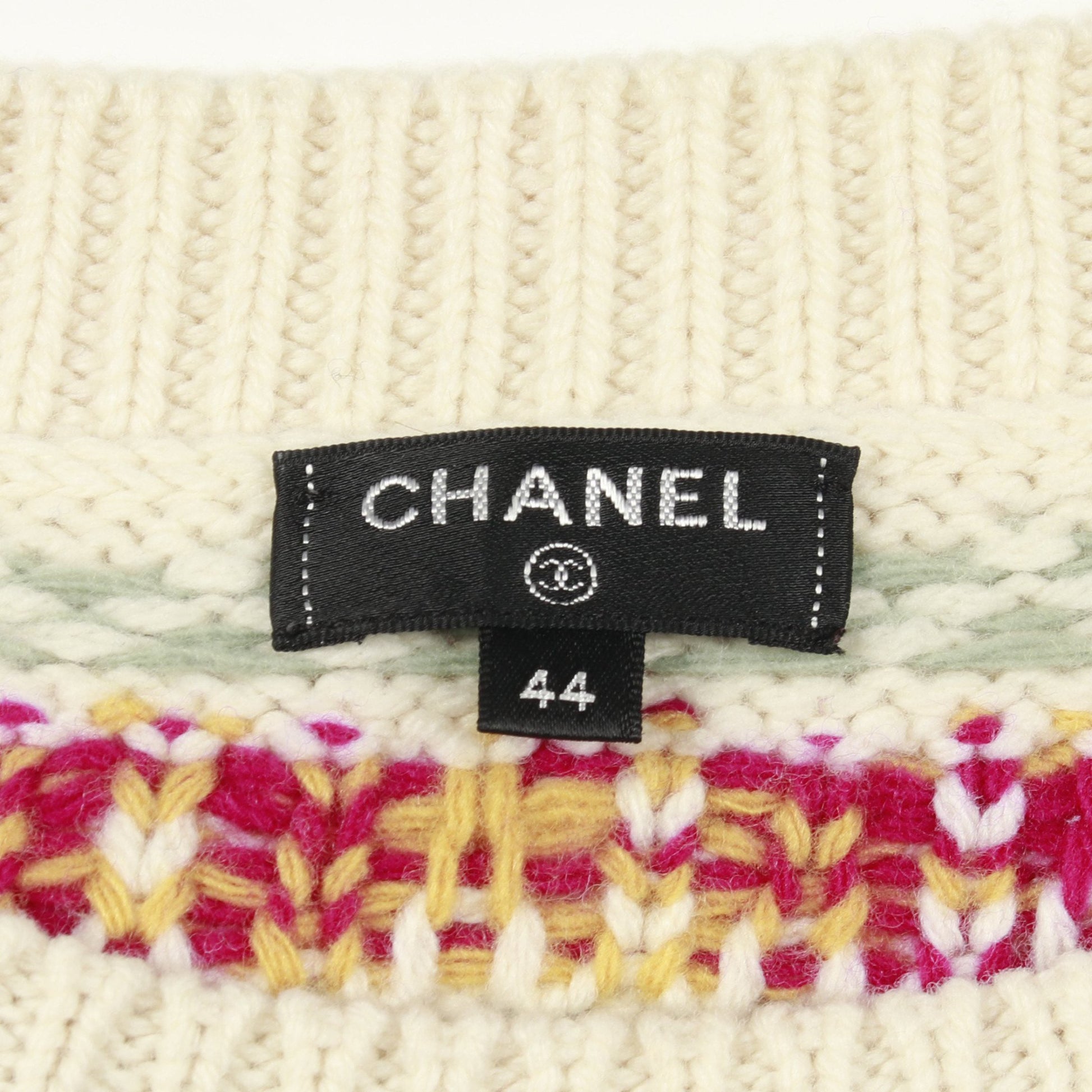 ココネージュ ニット ウール オフホワイト ピンクパープル イエロー シャネル トップス CHANEL