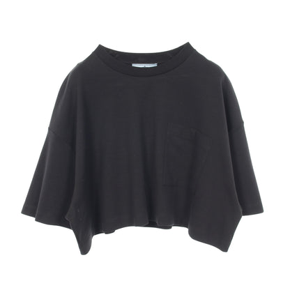 クロップド 半袖Tシャツ コットン ブラック プラダ トップス PRADA