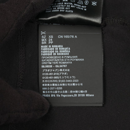 クロップド 半袖Tシャツ コットン ブラック プラダ トップス PRADA